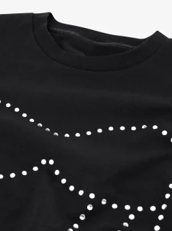 Oversized T-shirtjurk met strass steentjes
