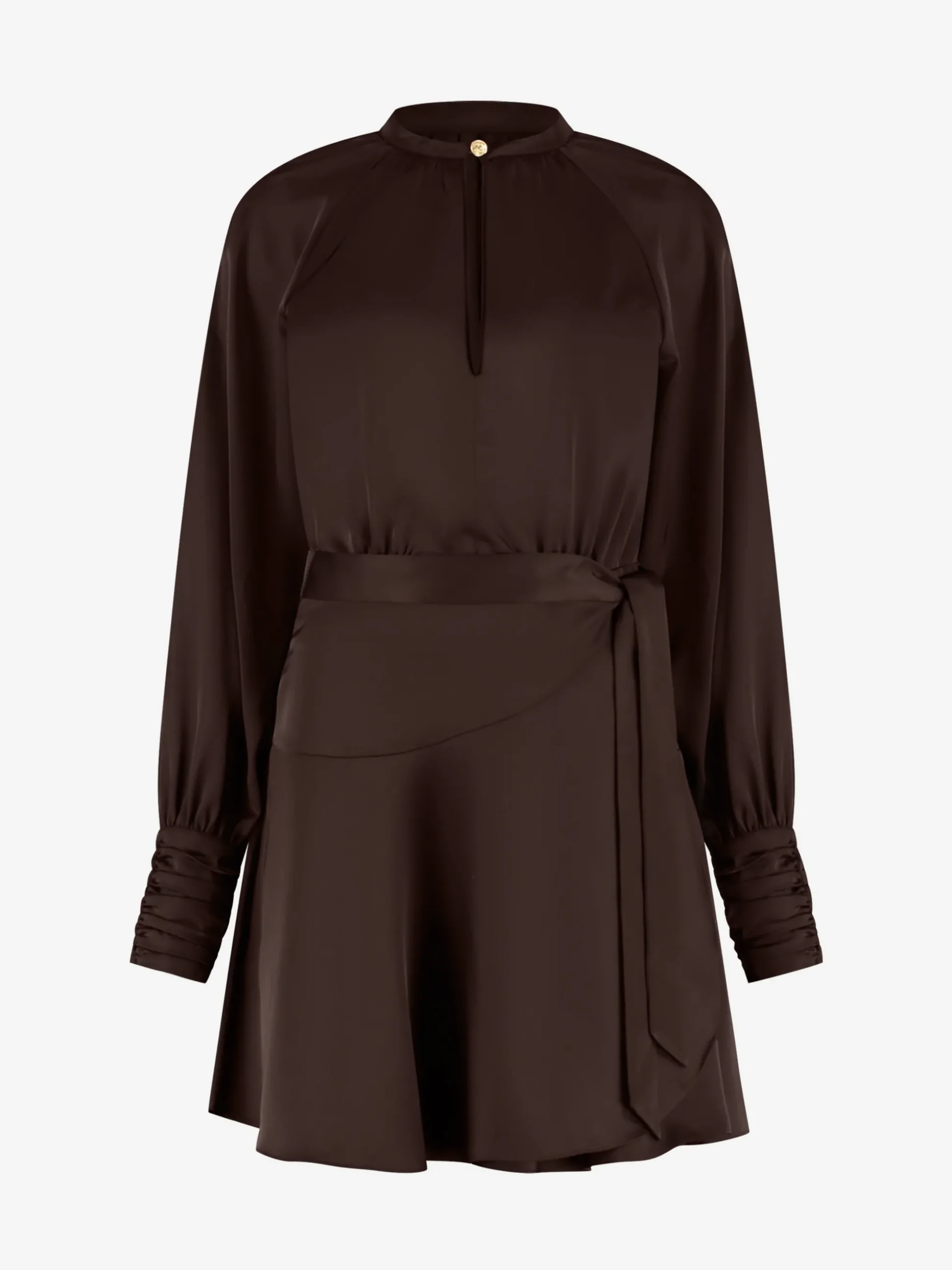 Overslag jurk met satijnen look