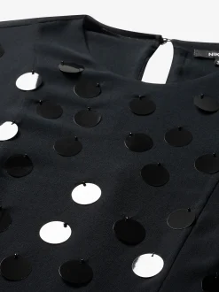 Playsuit met pailletten en een strikkoord