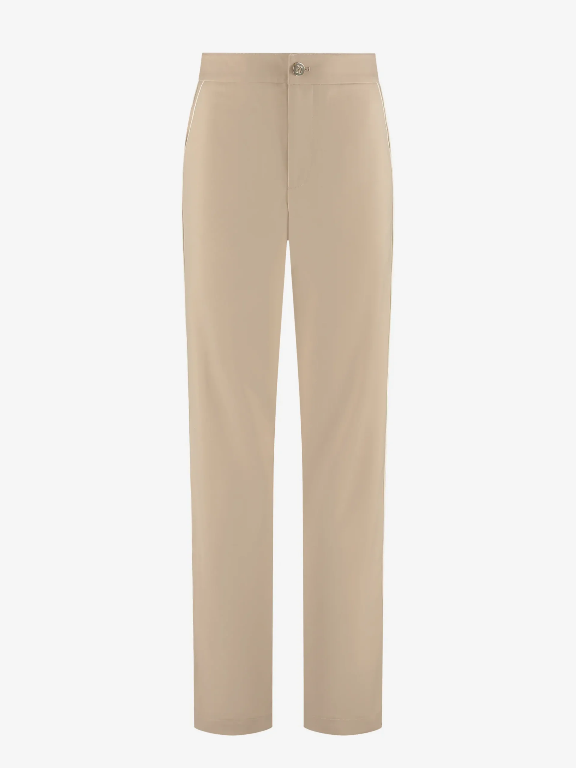 Rechtvallende broek met witte zijbiezen