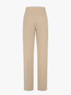 Rechtvallende broek met witte zijbiezen
