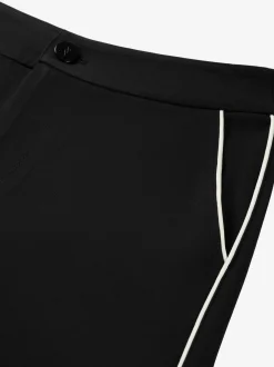Rechtvallende broek met witte zijbiezen