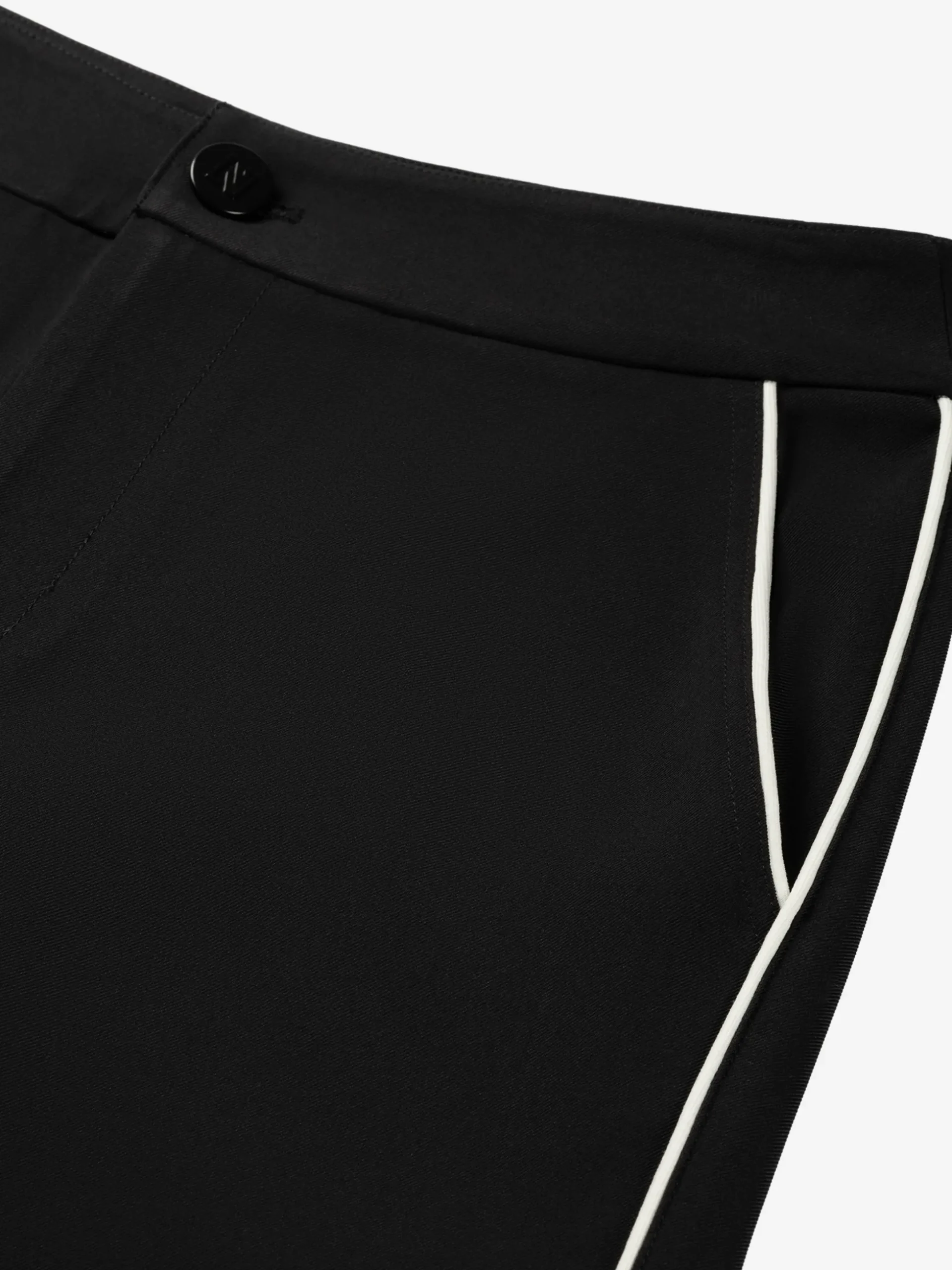 Rechtvallende broek met witte zijbiezen