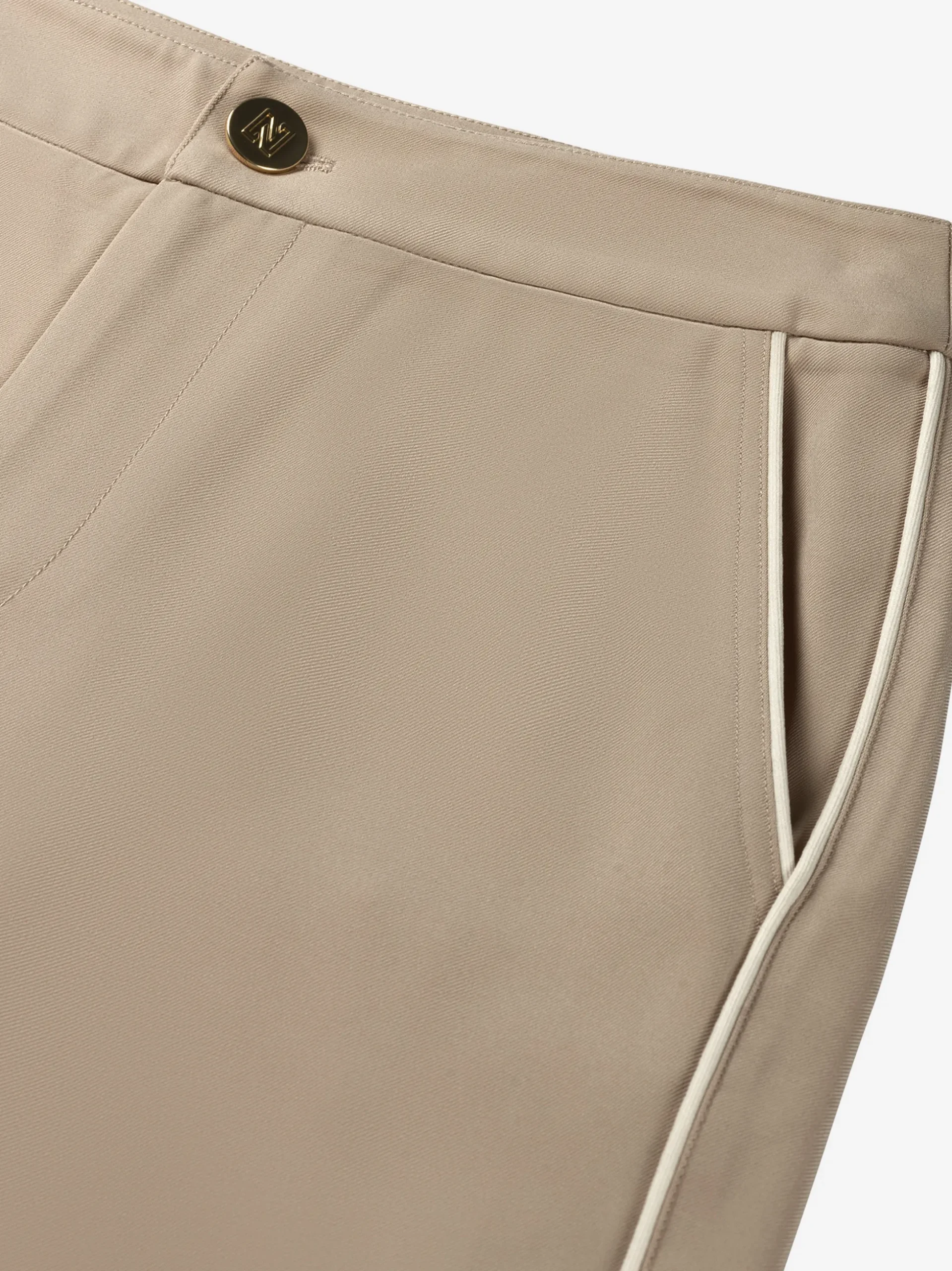 Rechtvallende broek met witte zijbiezen