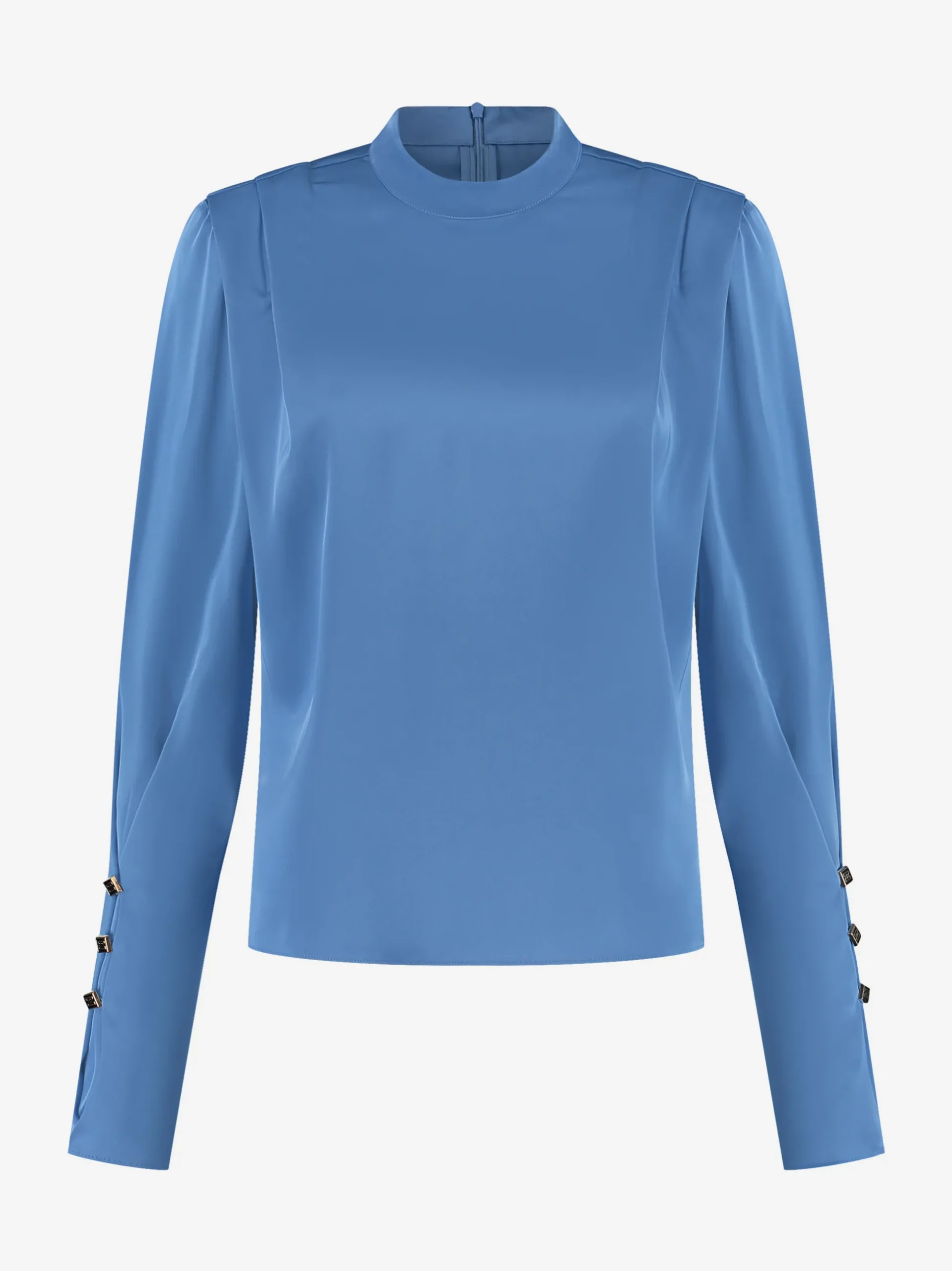 Satijnen look blouse met flared mouwen