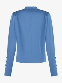 Satijnen look blouse met flared mouwen