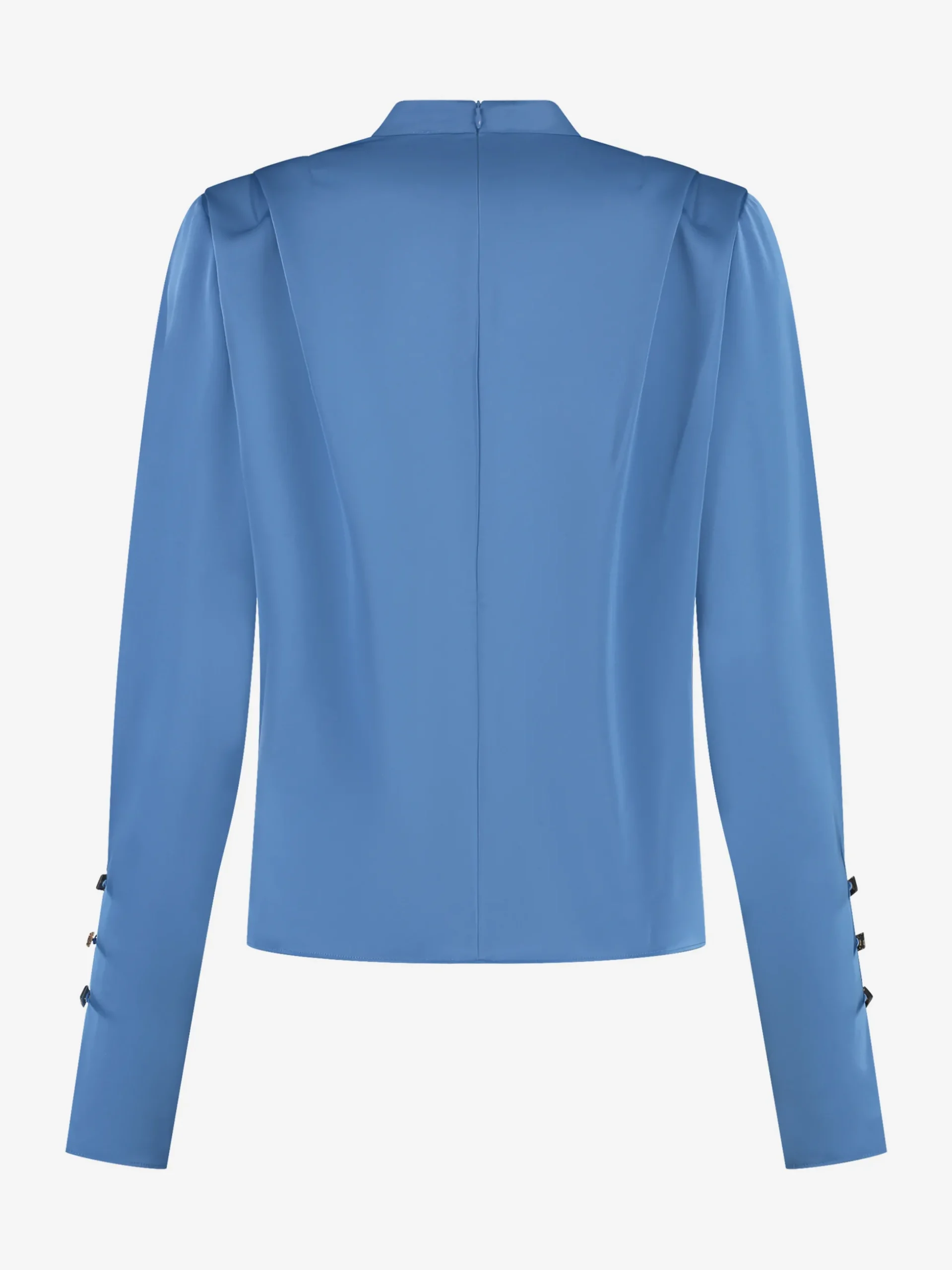 Satijnen look blouse met flared mouwen