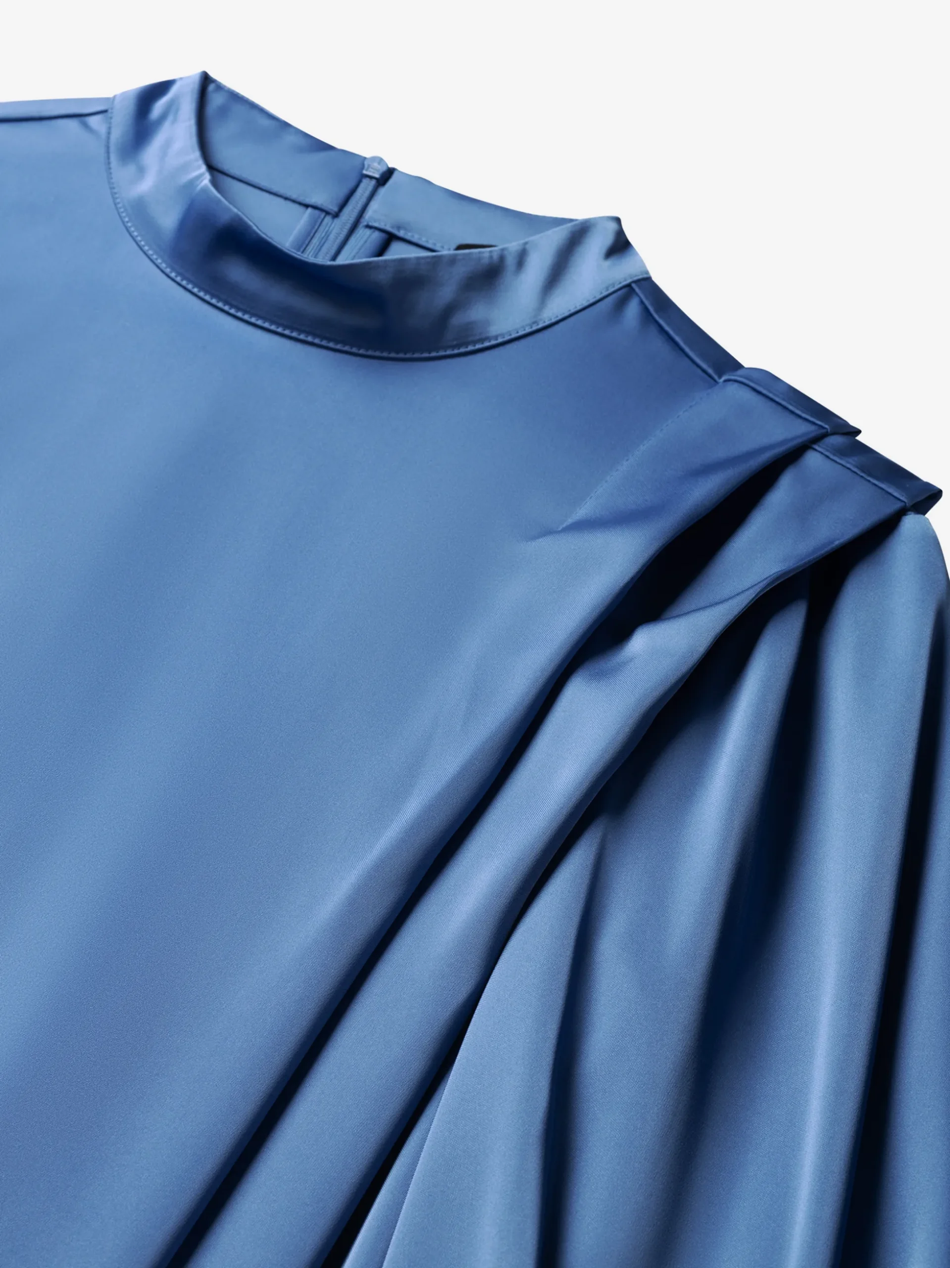 Satijnen look blouse met flared mouwen