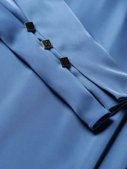 Satijnen look blouse met flared mouwen