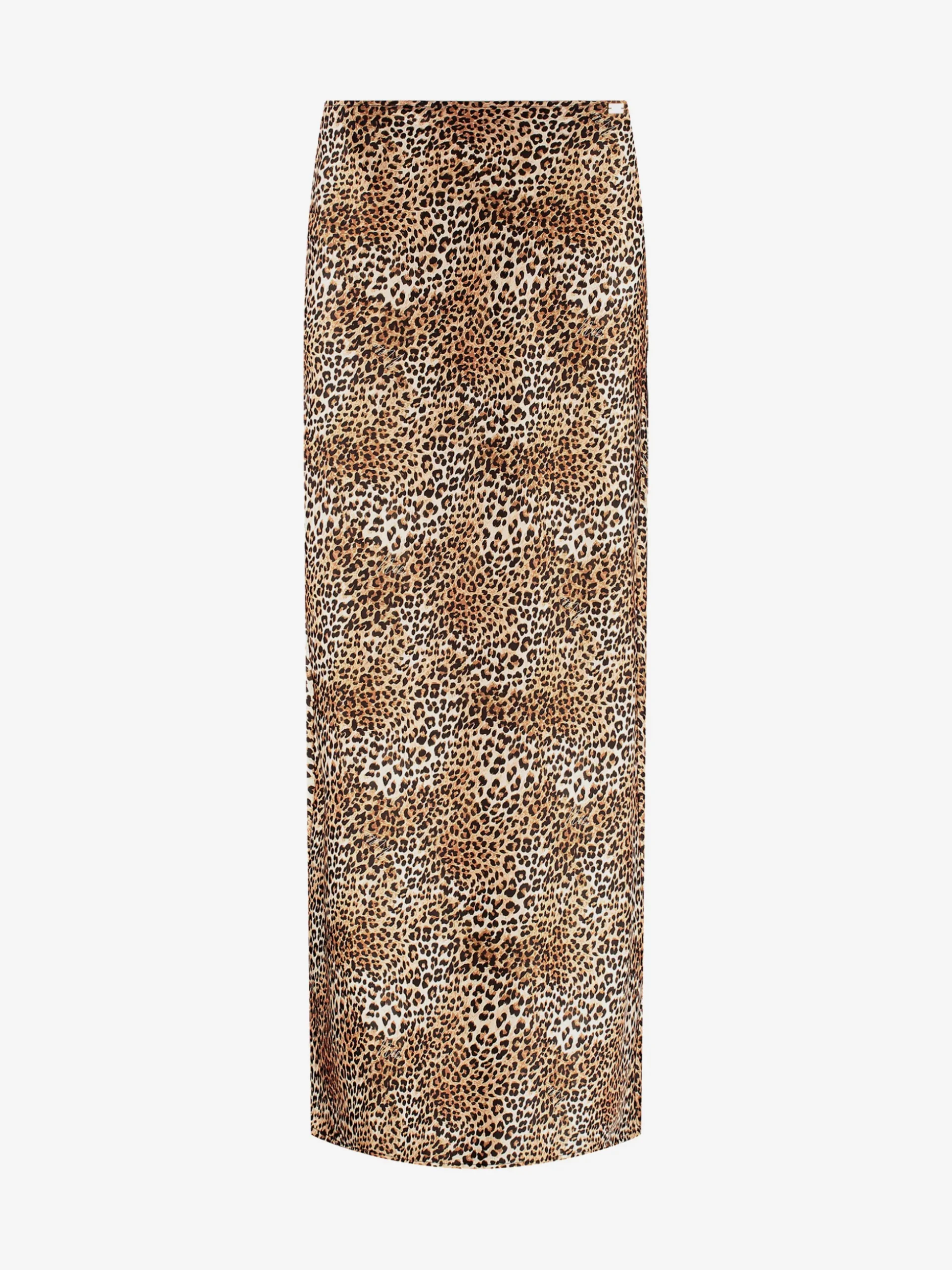 Satijnlook maxi rok met luipaardprint