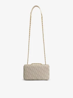 Schoudertas met logo patroon en ketting hengsel