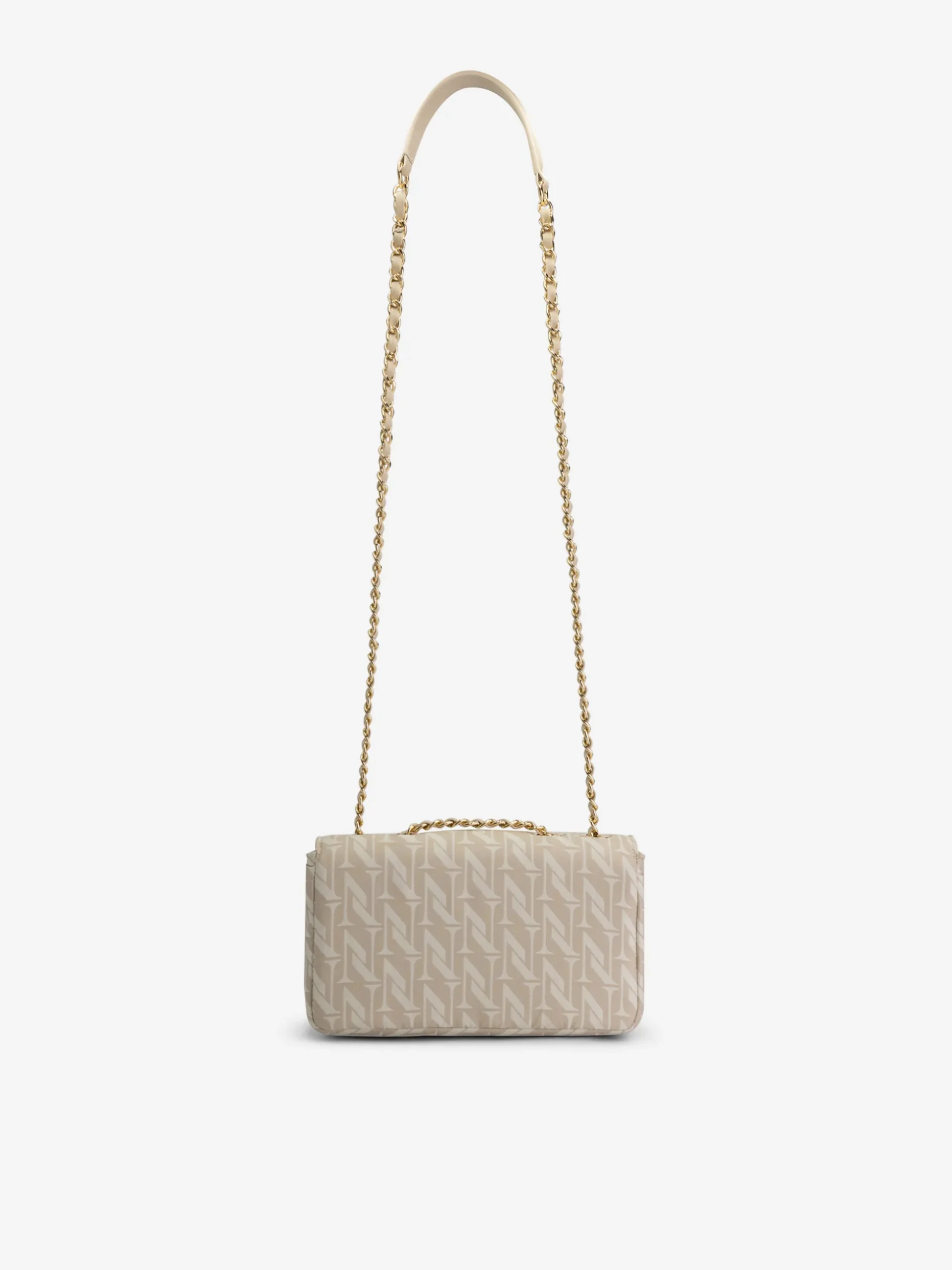 Schoudertas met logo patroon en ketting hengsel