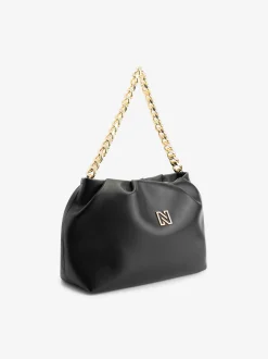 Schoudertas met N-logo en ketting hengsel