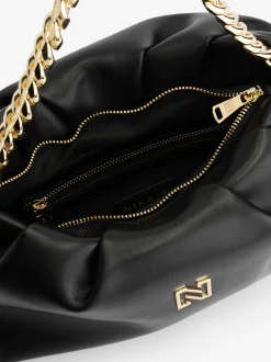 Schoudertas met N-logo en ketting hengsel