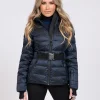 Ski jas met capuchon en elastische riem
