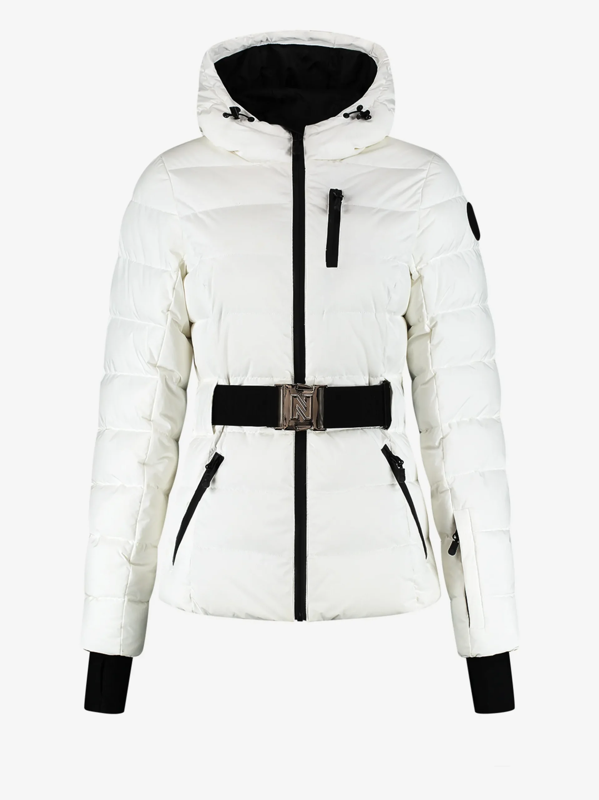 Ski jas met capuchon en elastische riem