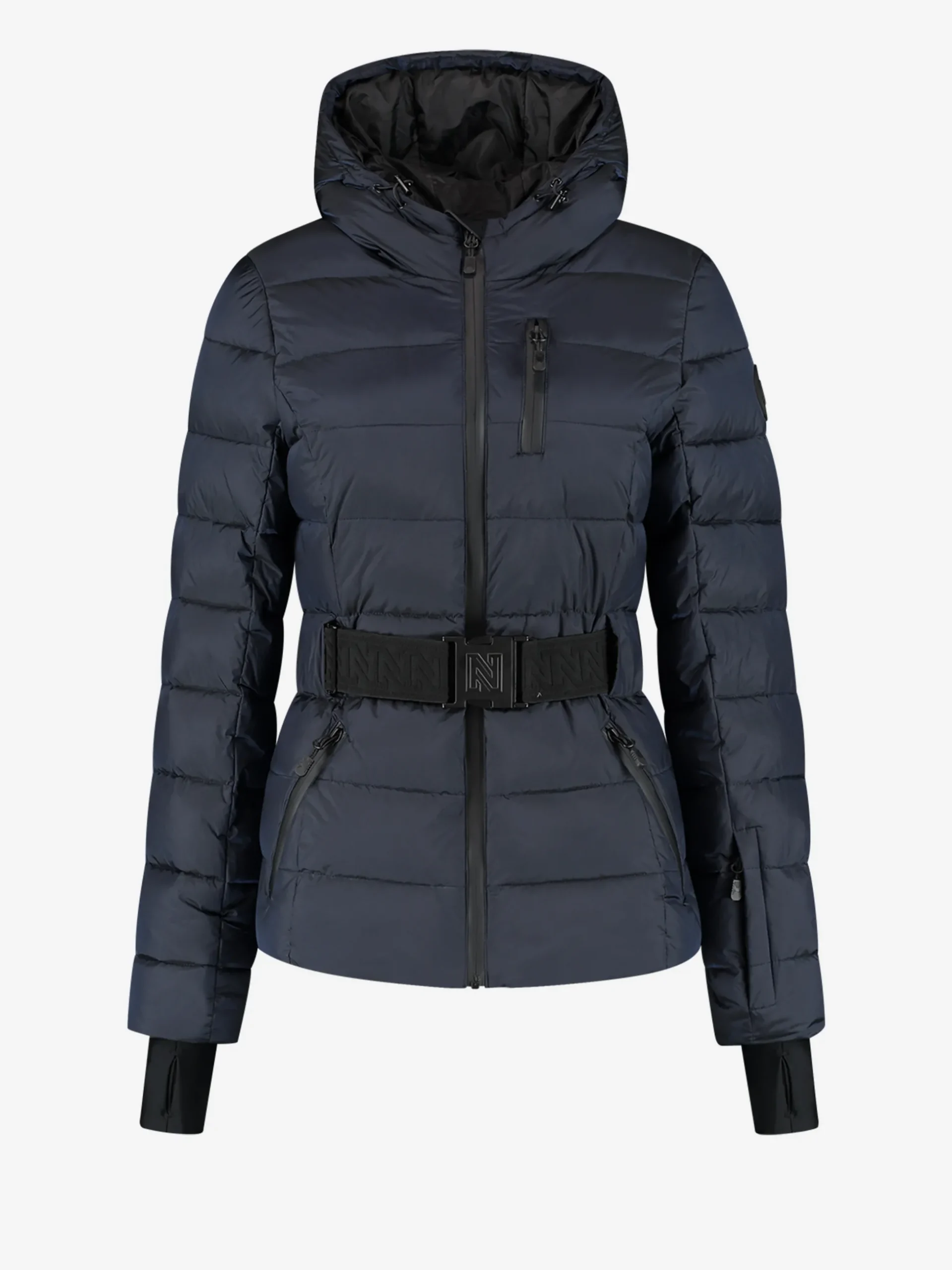 Ski jas met capuchon en elastische riem