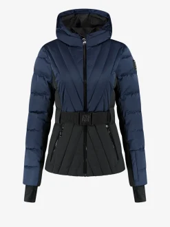 Ski jas met color block en verstelbare riem