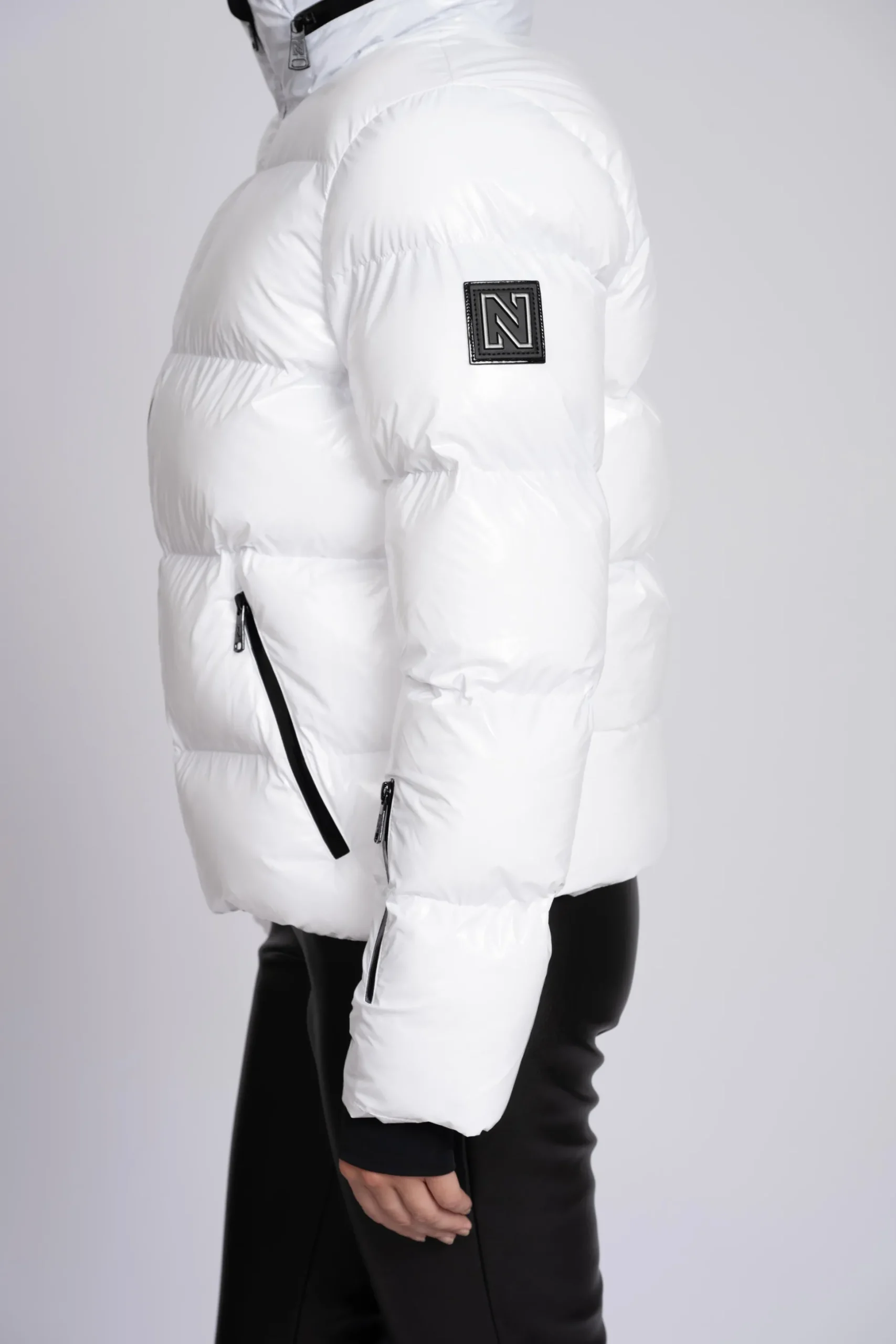 Ski jas met metallic look
