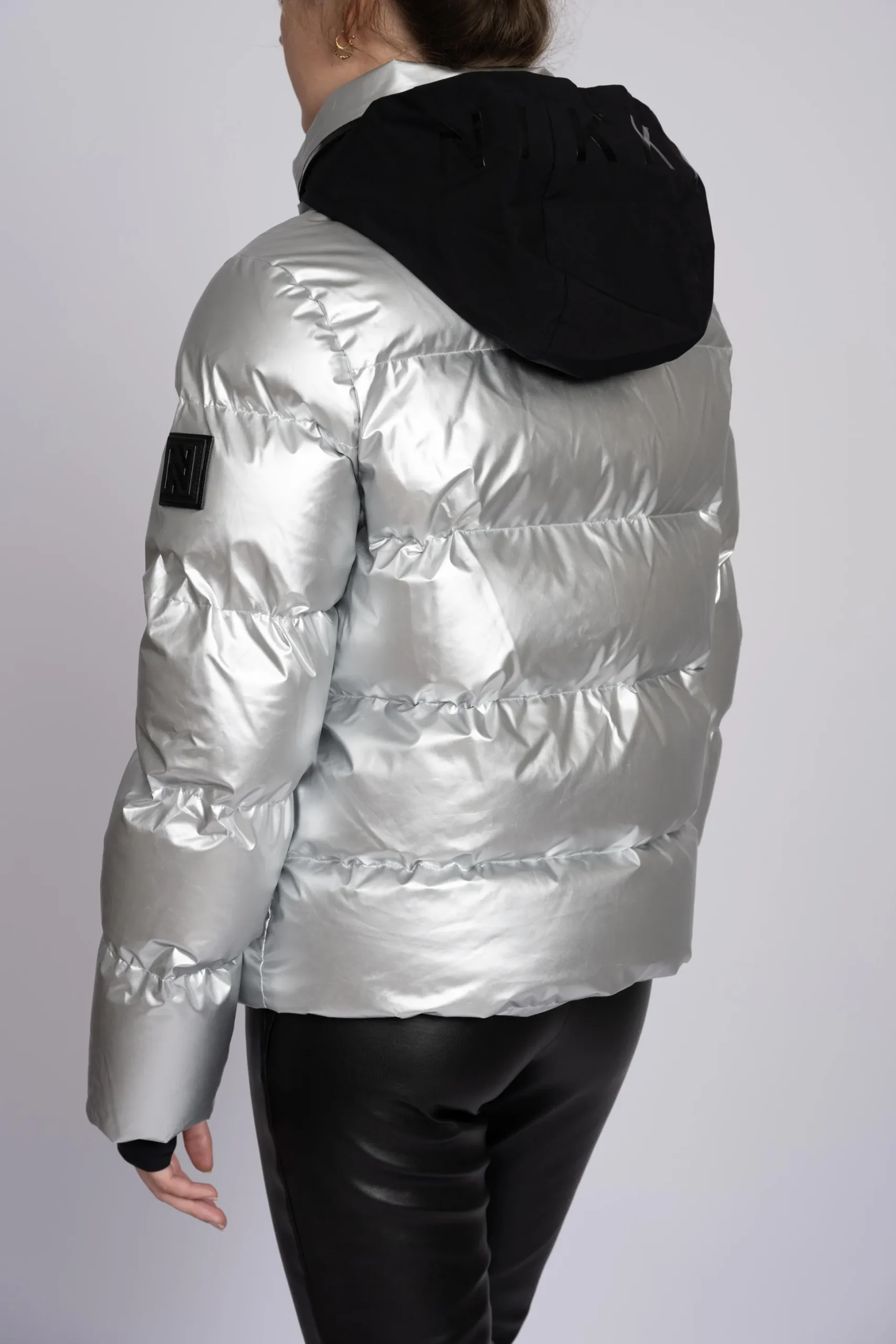 Ski jas met metallic look