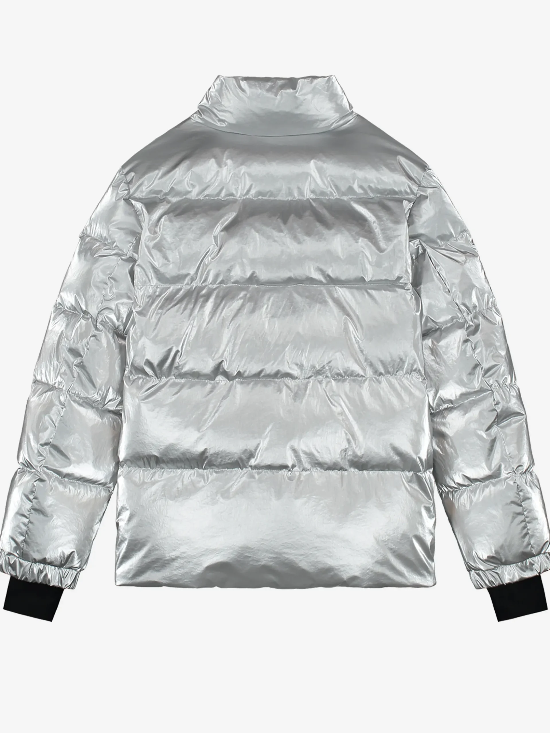 Ski jas met metallic look en hoge kraag