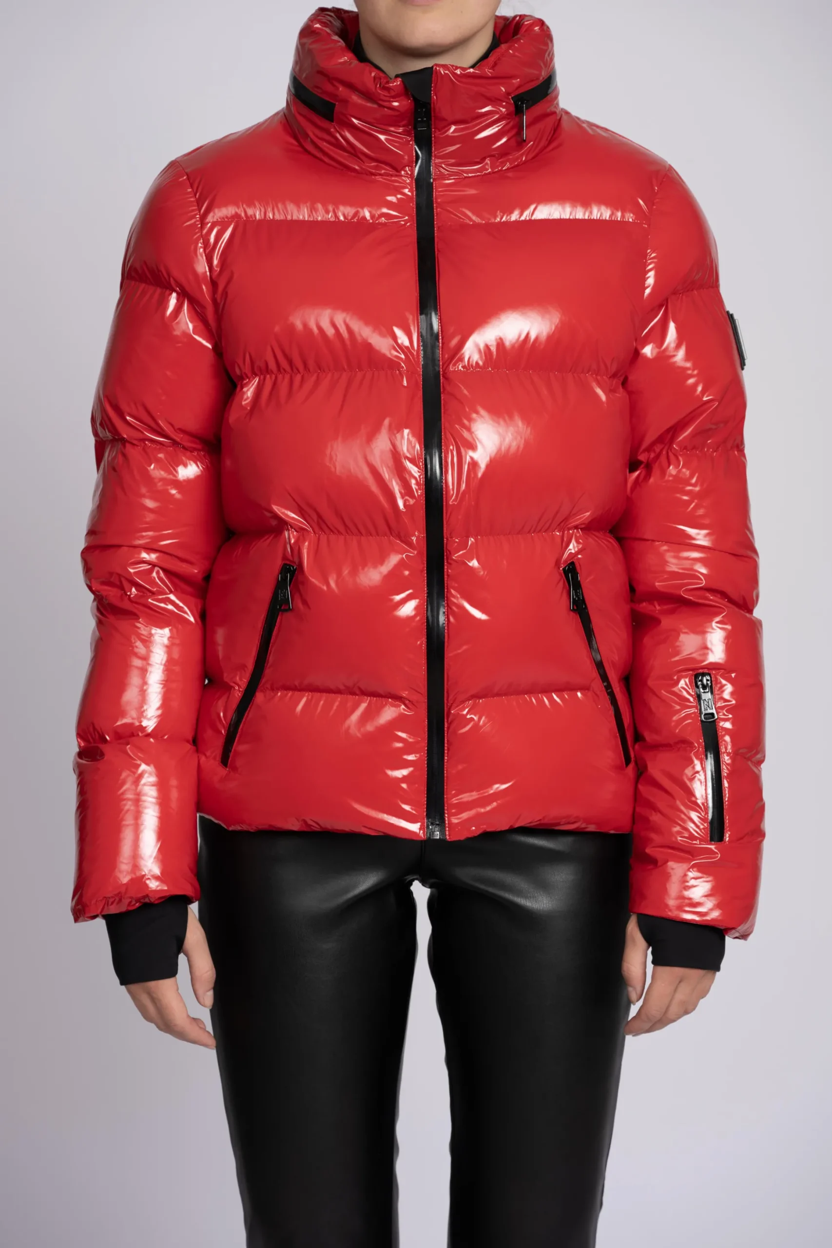 Ski jas met metallic look