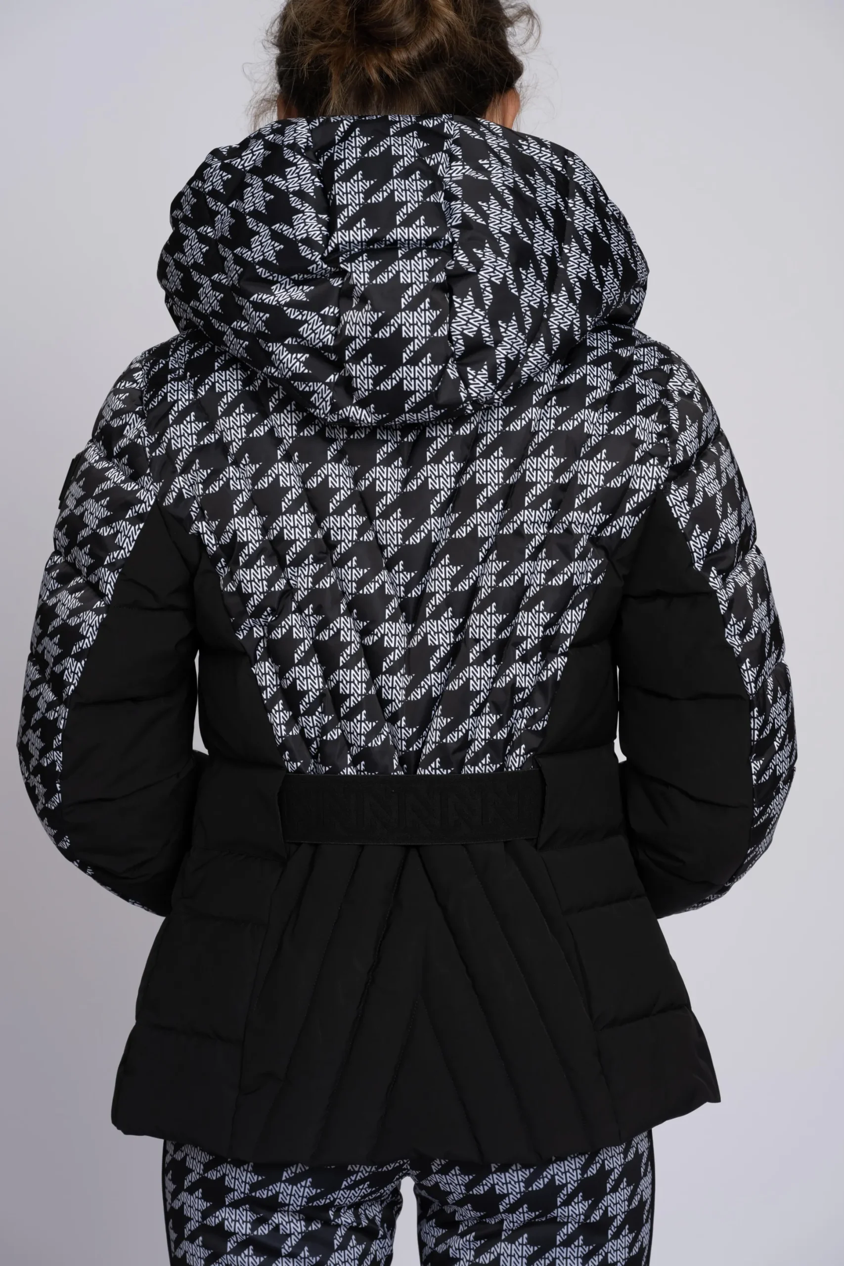 Ski jas met N-logo patroon en elastische riem