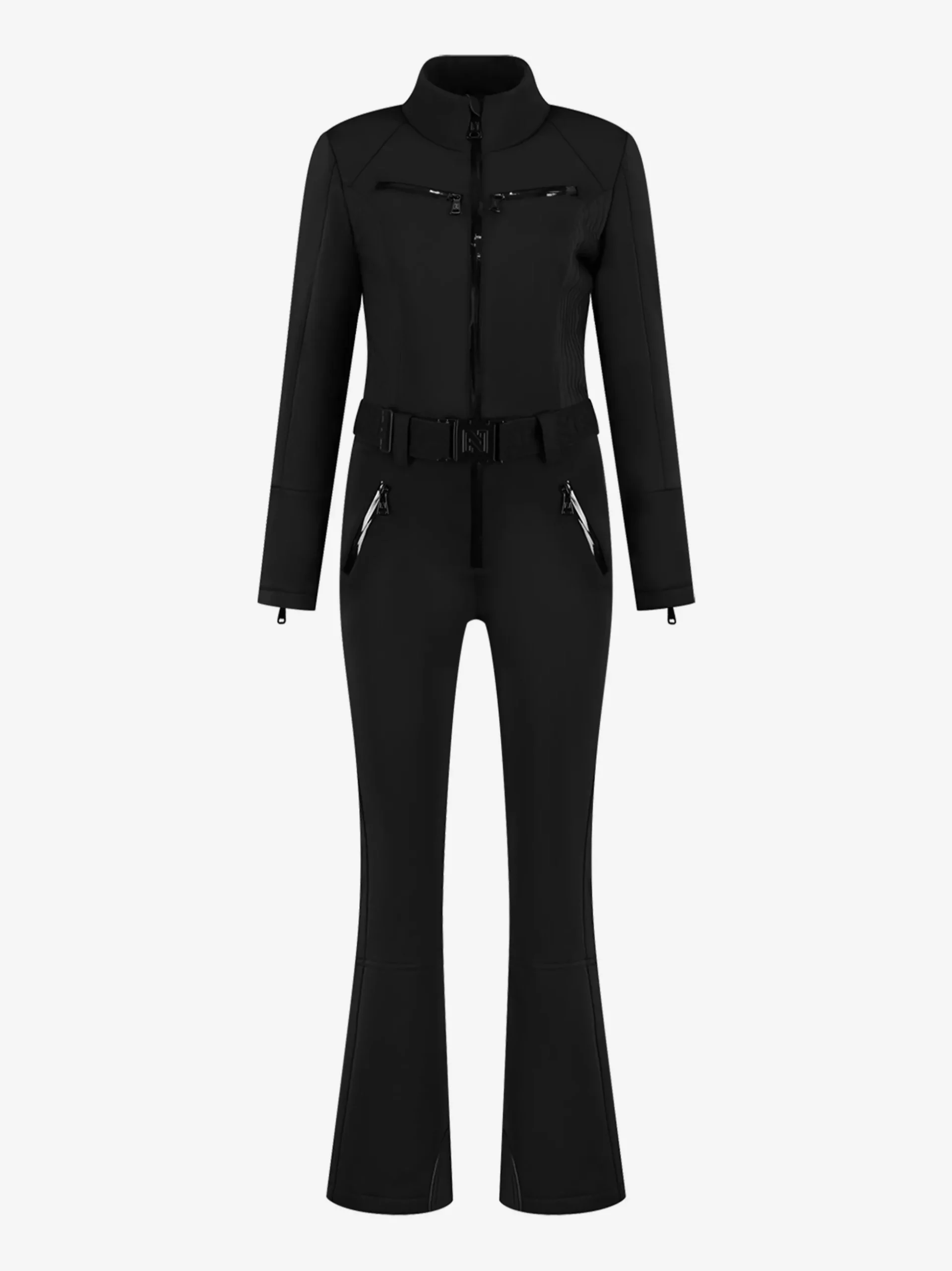 Ski jumpsuit met elastische riem en opstaande kraag