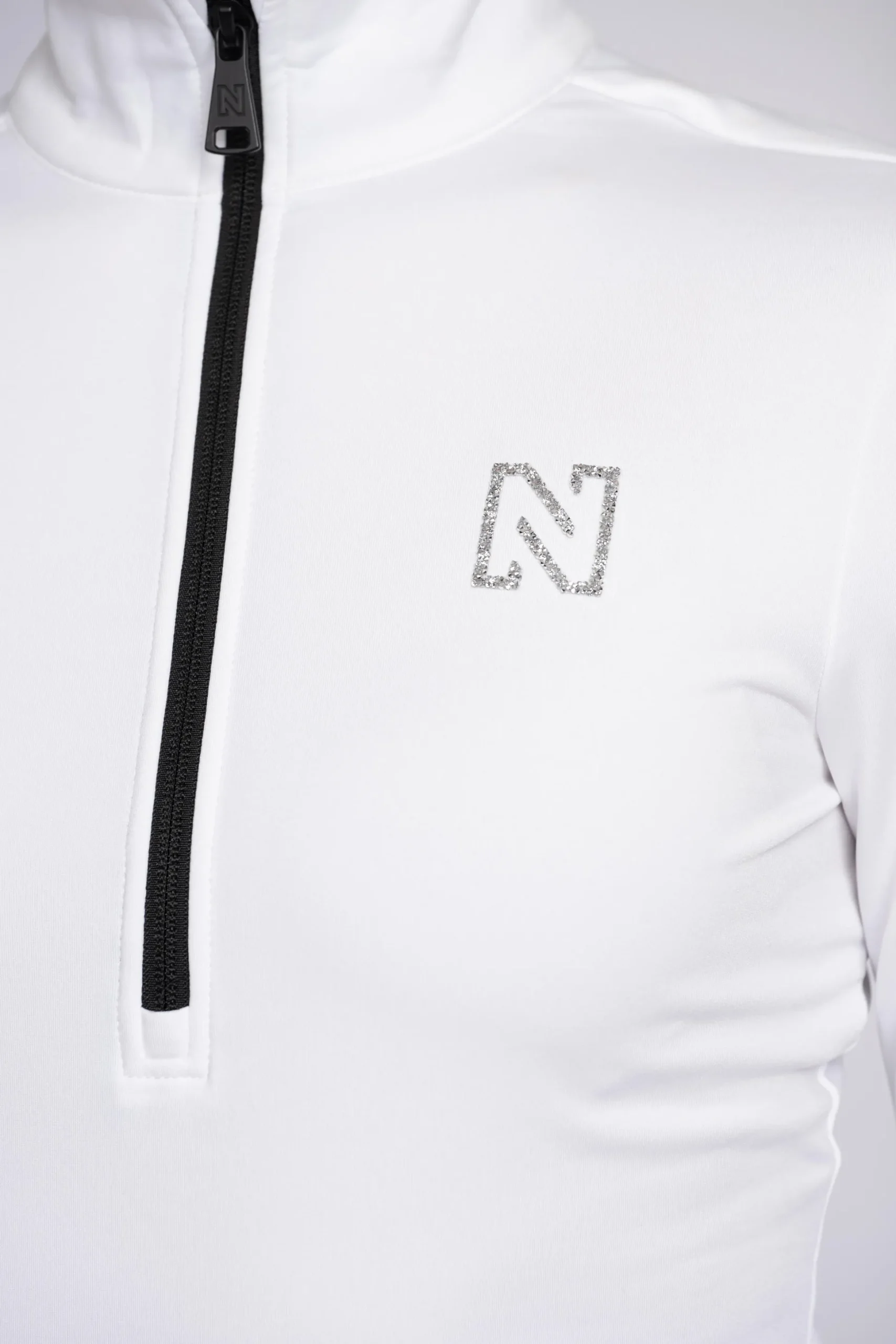 Ski pully met rits en Swarovski N-logo