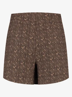 Skort met logo patroon en sierknopen