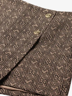 Skort met logo patroon en sierknopen