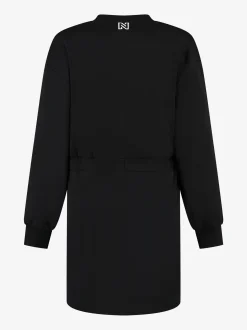 Sweater jurk met tekst en strepen detail
