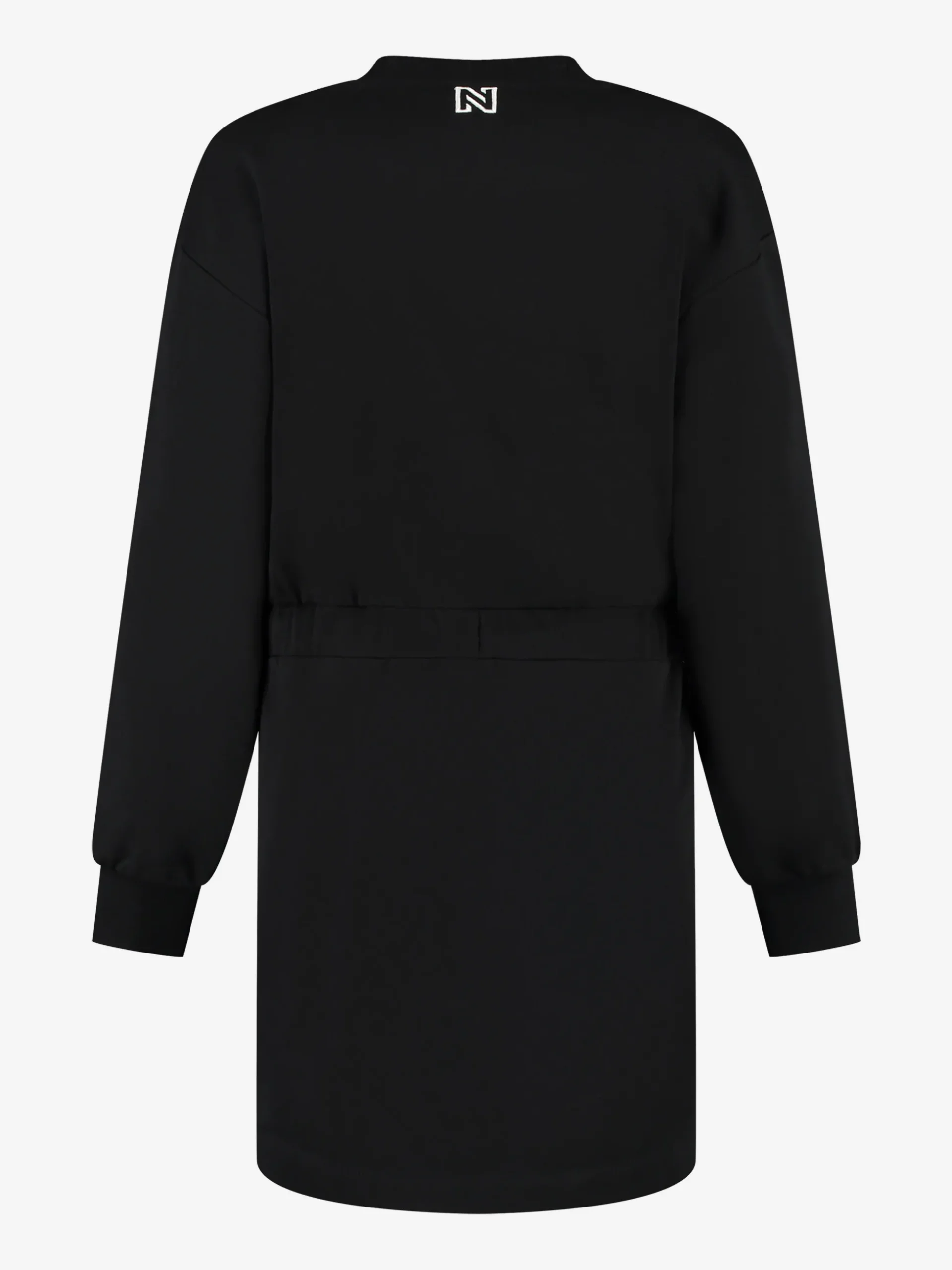 Sweater jurk met tekst en strepen detail