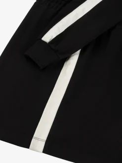 Sweater jurk met tekst en strepen detail