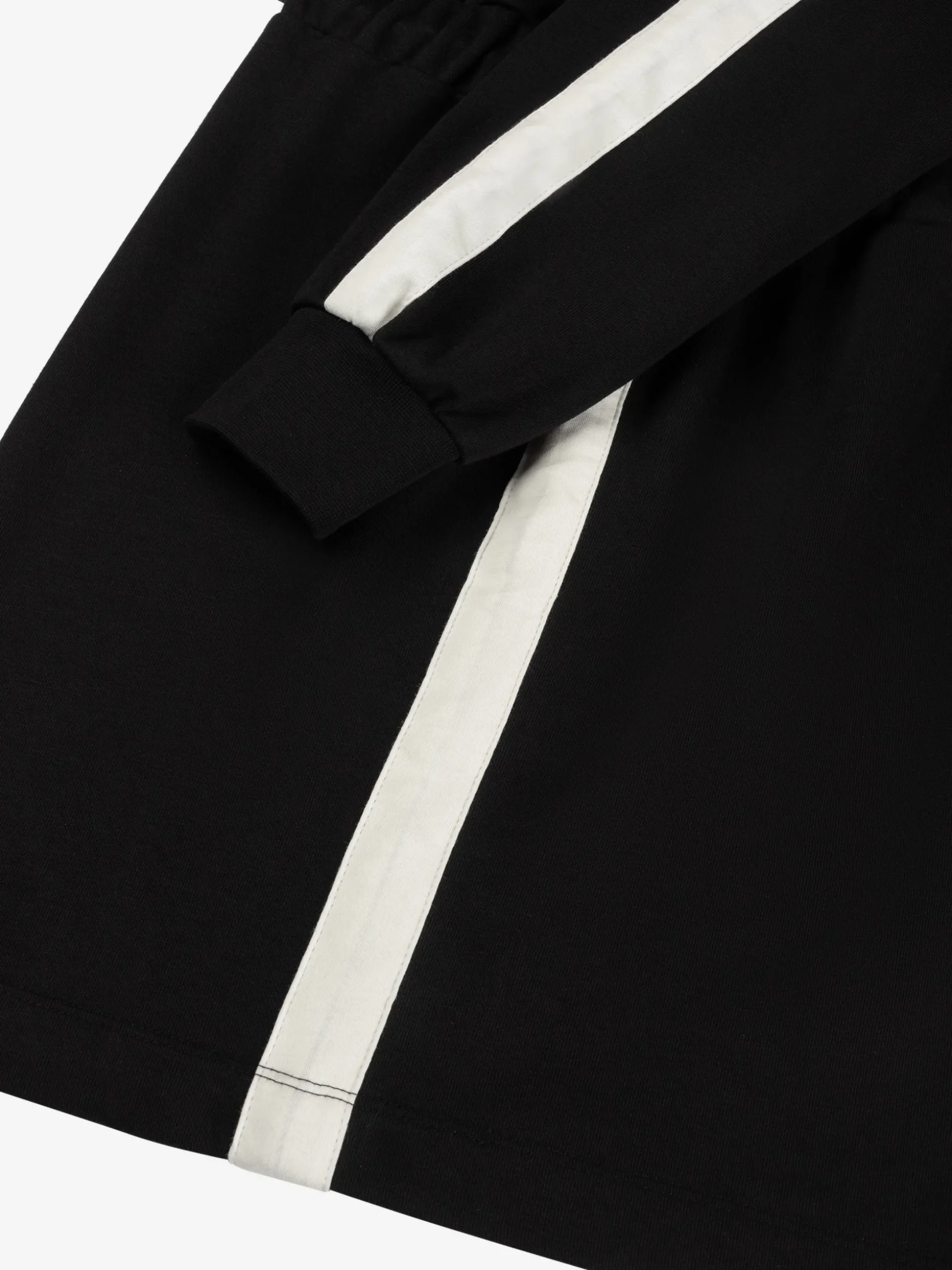Sweater jurk met tekst en strepen detail