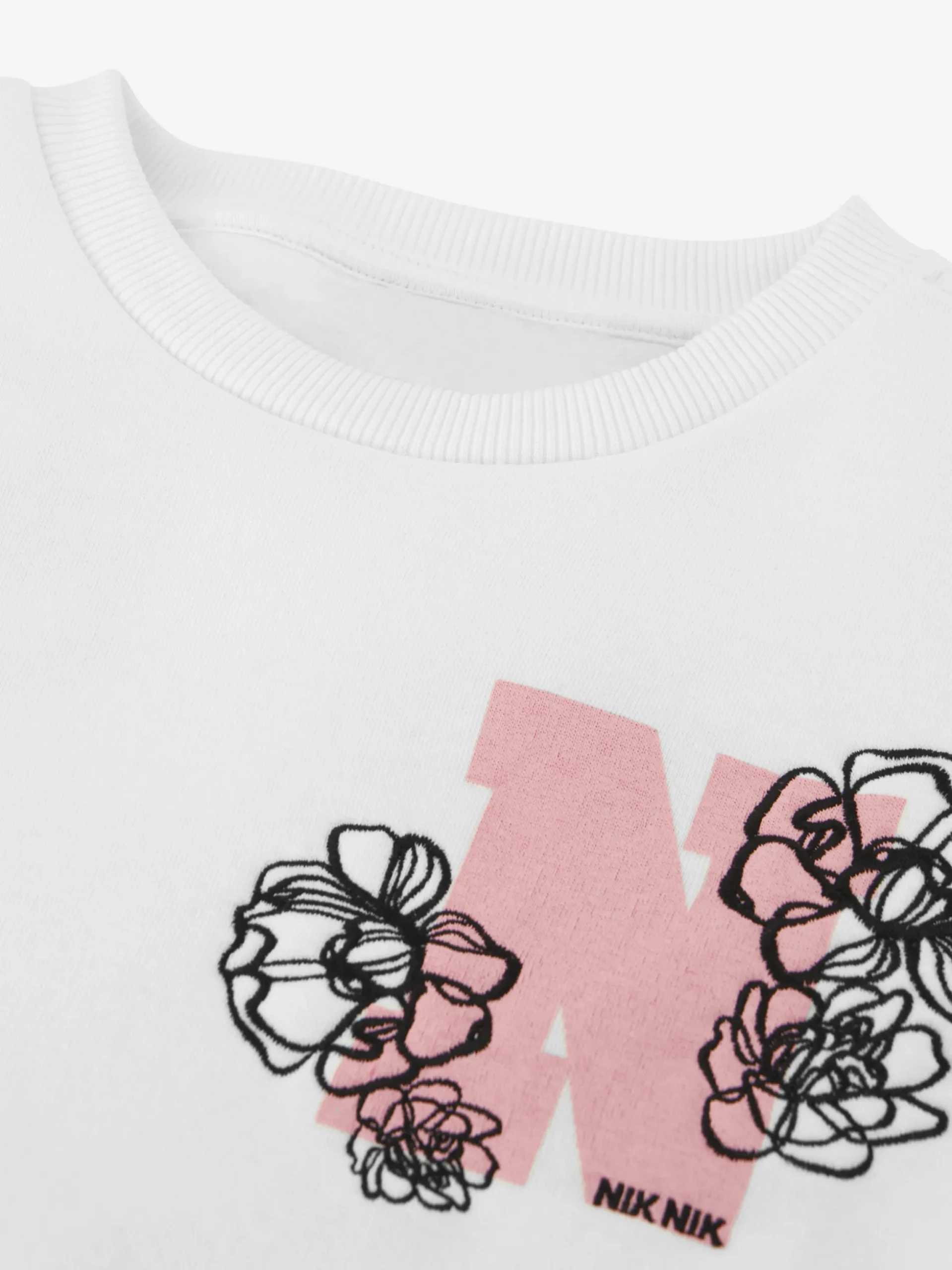Sweater met grafisch logo en bloemenprint