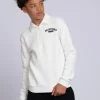 Sweater met halve rits en geborduurd logo