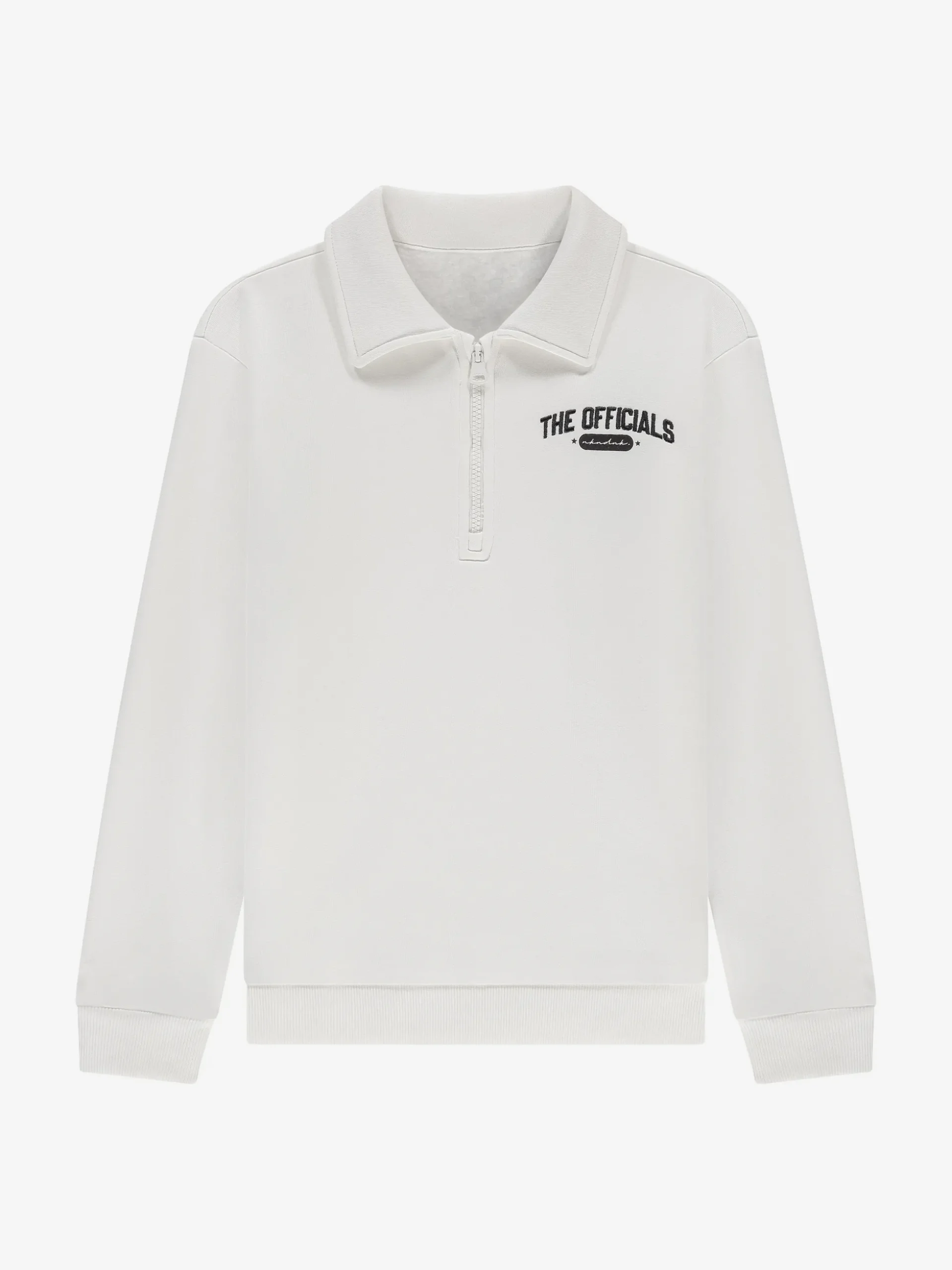 Sweater met halve rits en geborduurd logo