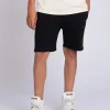 Sweatshort met elastische tailleband en logo patch