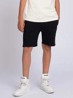 Sweatshort met elastische tailleband en logo patch