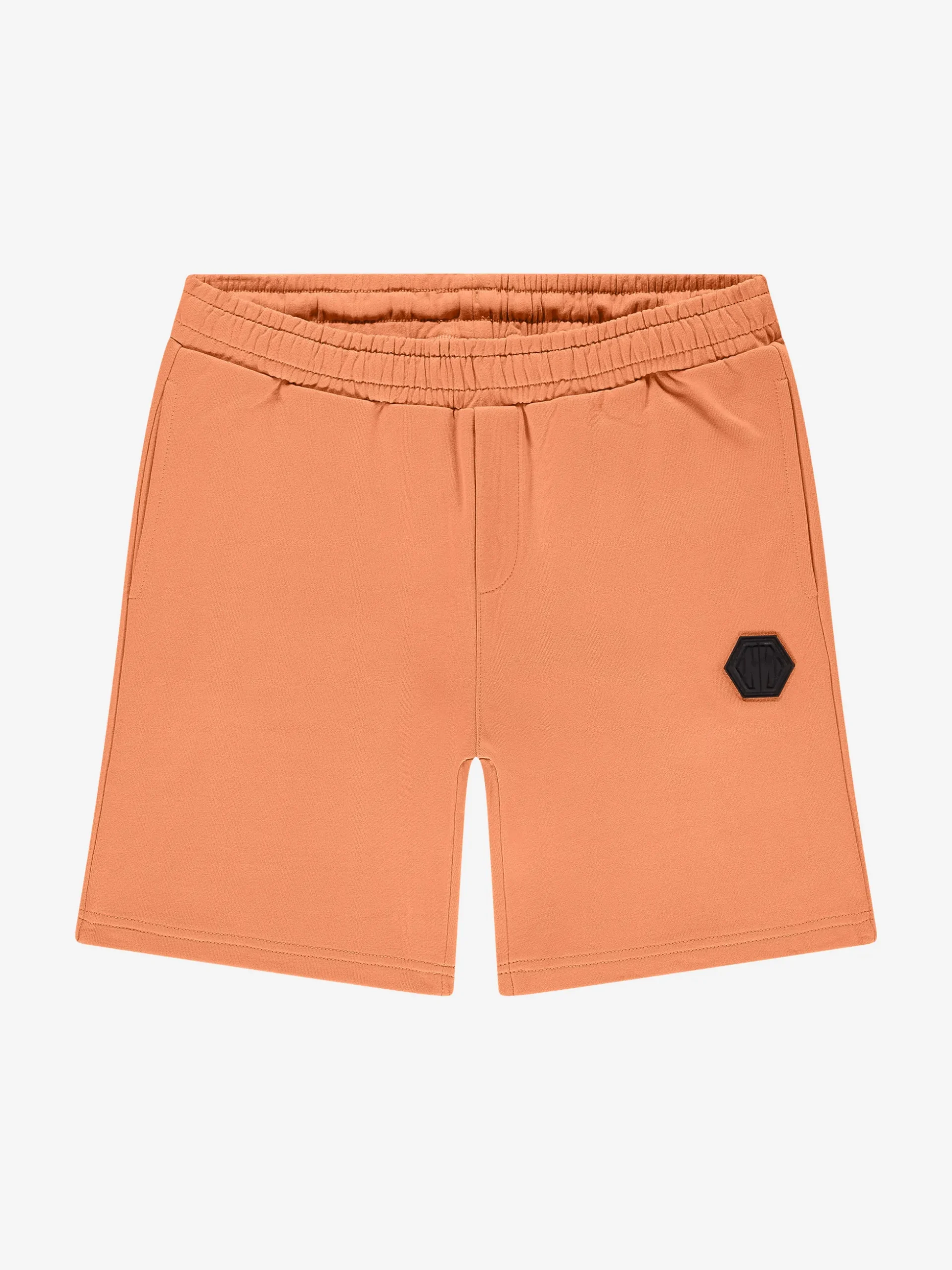 Sweatshort met elastische tailleband en logo patch