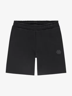 Sweatshort met elastische tailleband en logo patch