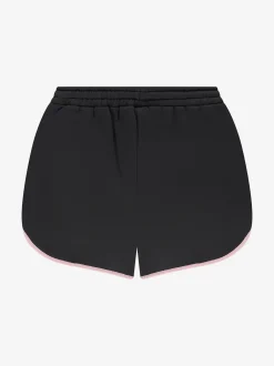 Sweatshort met elastische tailleband en roze accenten