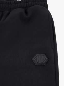 Sweatshort met elastische tailleband en logo patch