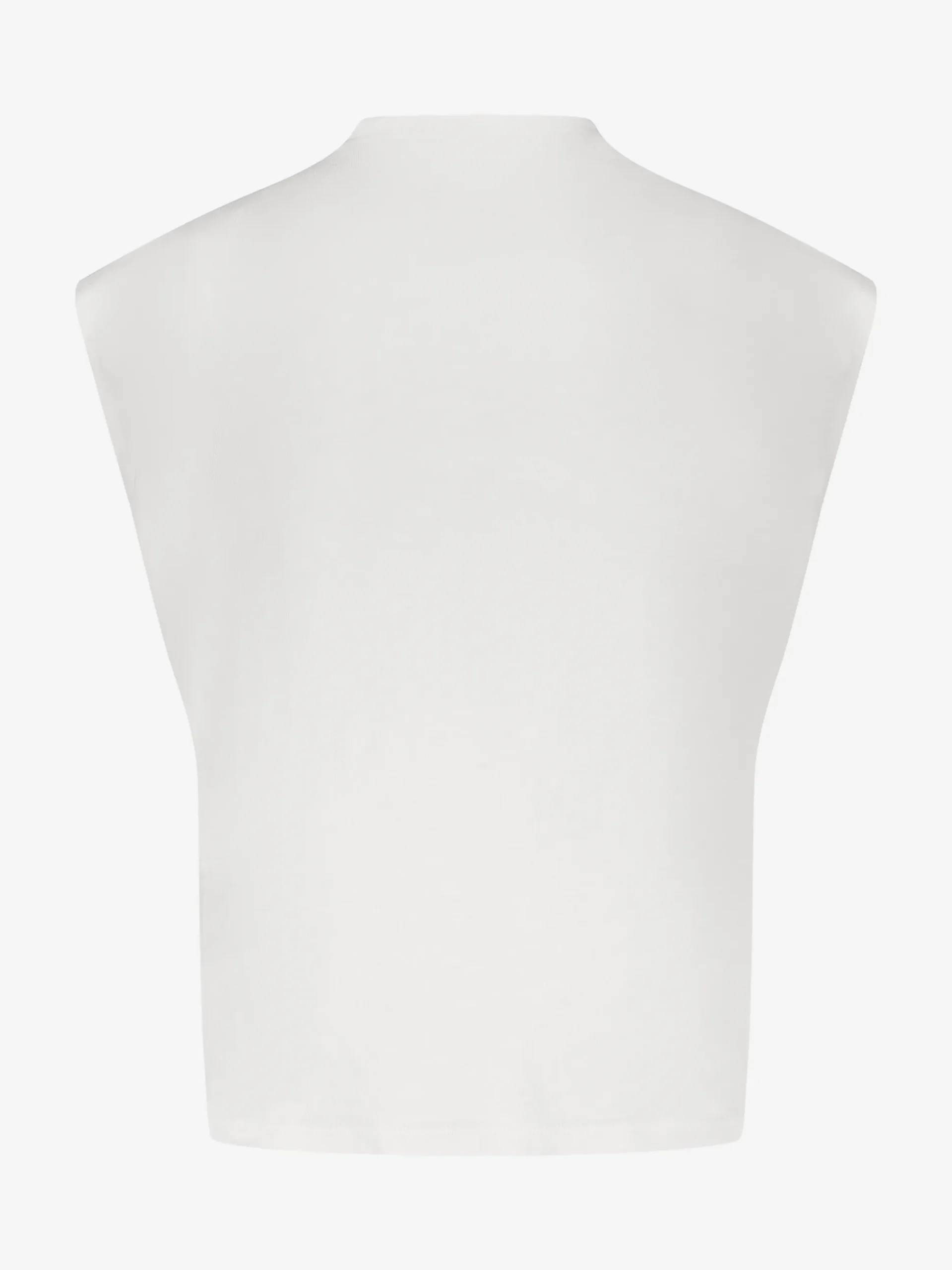 Top met draperende halslijn en rits detail op schouder