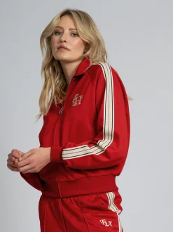 Track jacket met FH logo en biezen