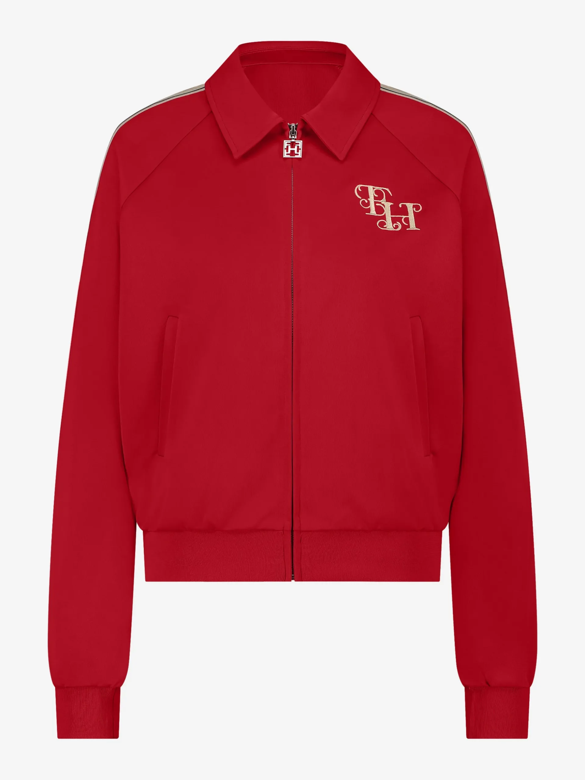 Track jacket met FH logo en biezen