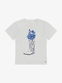 T-shirt met cowboylaars print