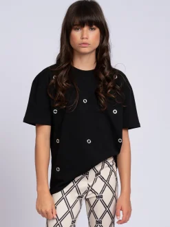 T-shirt met decoratieve ringetjes