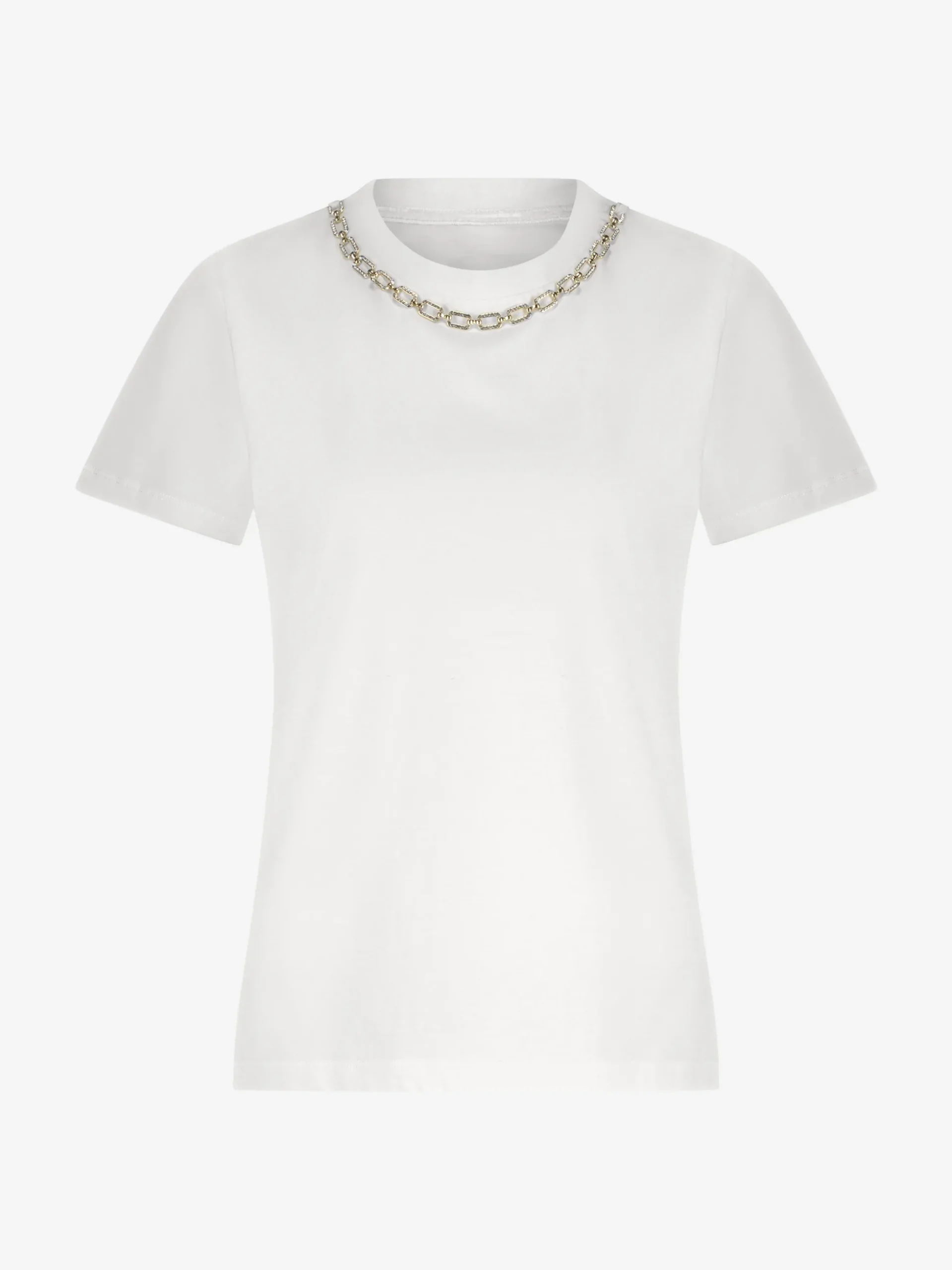 T-shirt met ketting detail bij hals